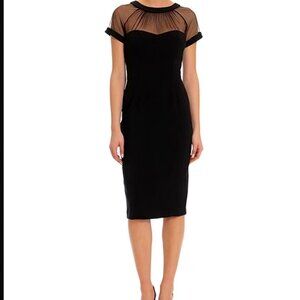 Maggy London Illusion Black Midi Dress